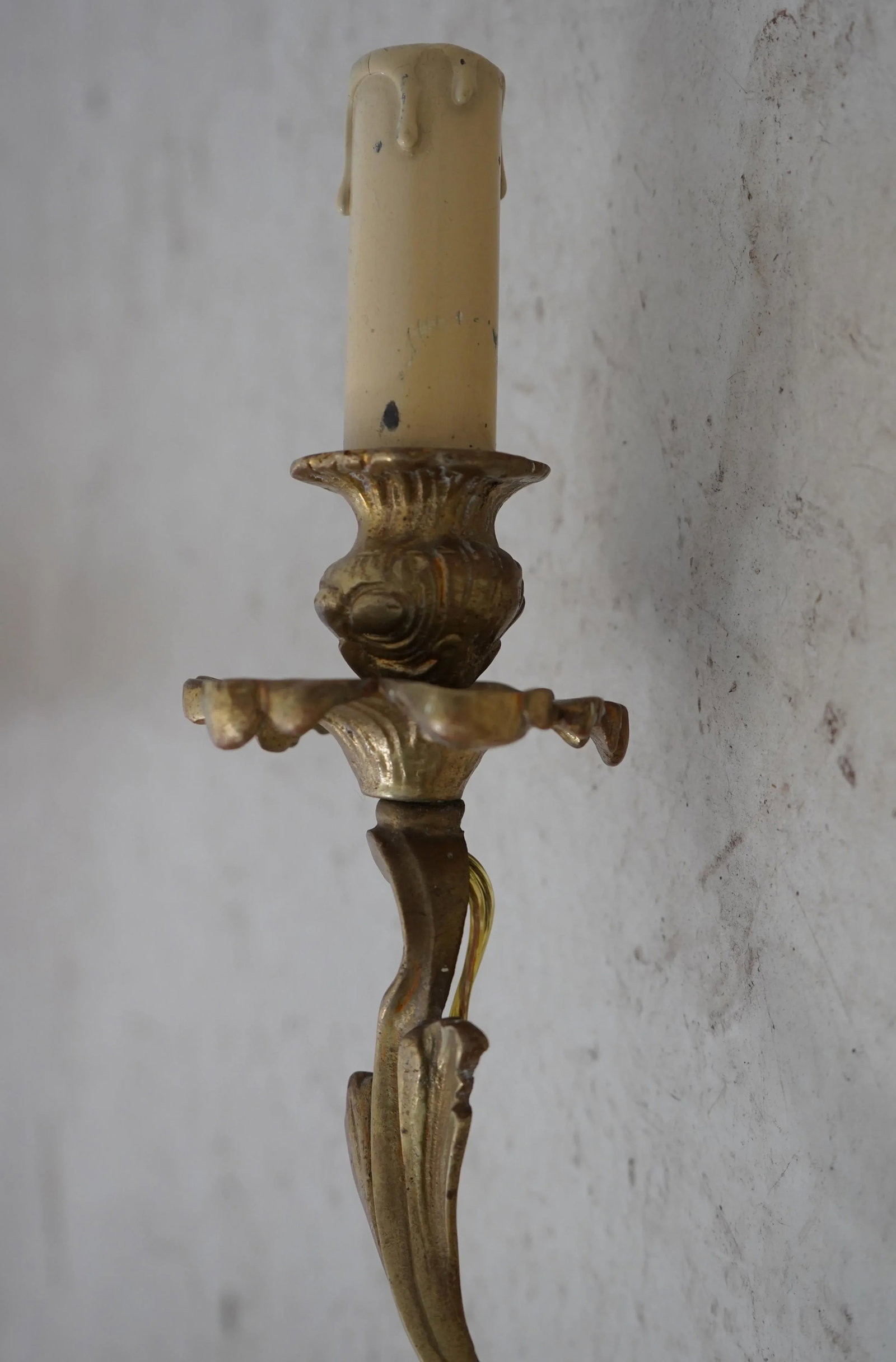 Pair French Style Brass Lighted Candelabras - 4