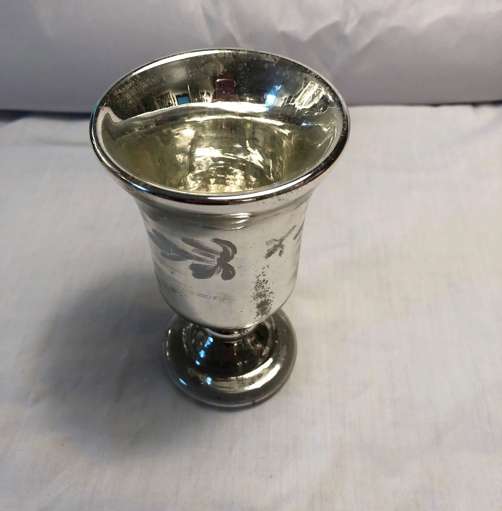Mercury Glass Footed Cup - 2