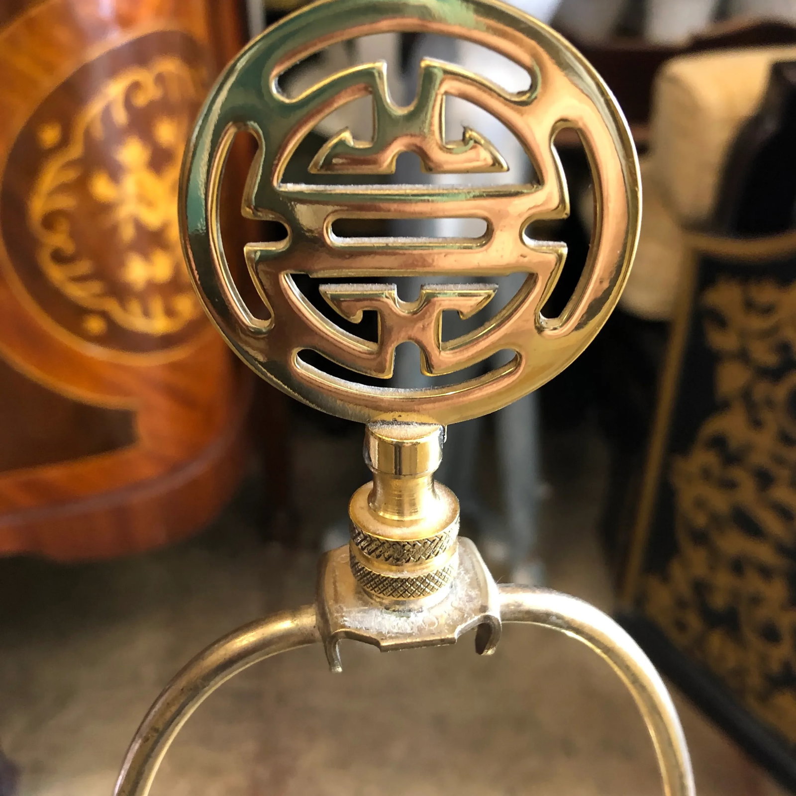 Vintage Brass Chinoiserie Asian Ginger Lamp - 6