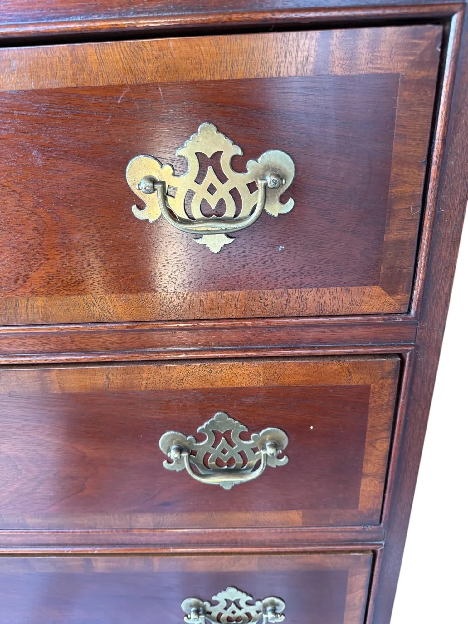 Dixie Chippendale Banded Mahogany Chest of Six Drawers - 6