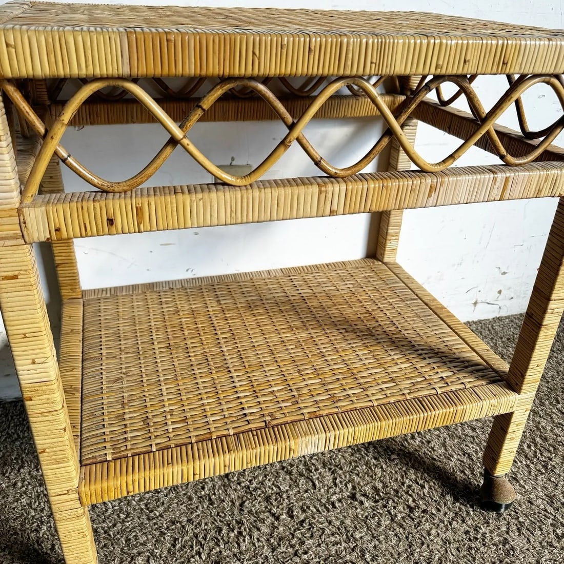 Boho Chic Wicker Two Tier Cart - 6
