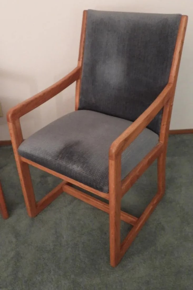 Vintage 1970s Pair of Oak Danish Mid Century Modern Style Dining Side Chairs - 7