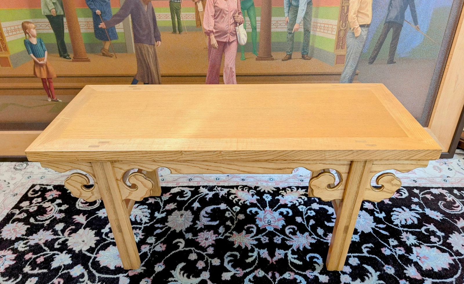 Vintage McGuire Asian Style Oak Bench, Mid 20th Century - 3