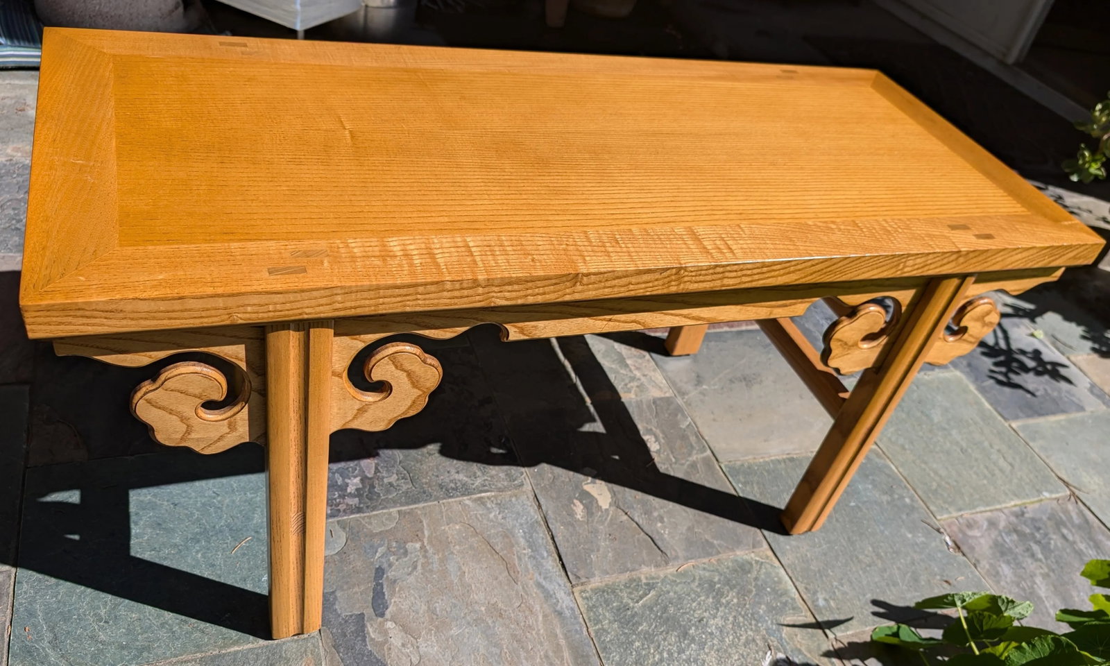 Vintage McGuire Asian Style Oak Bench, Mid 20th Century - 4