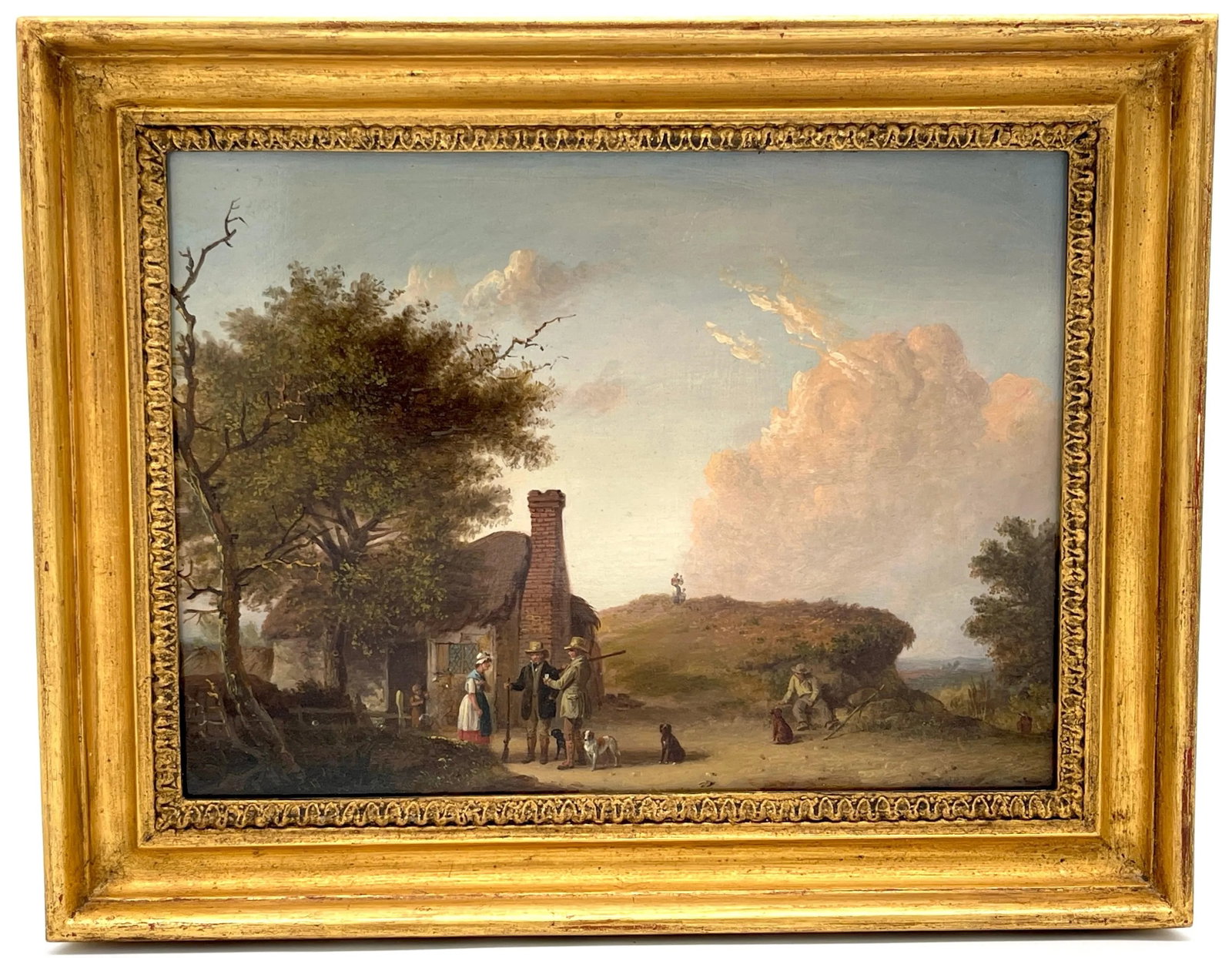 19th C English Sporting Landscape with Hunters & Dogs, by Edmund Bristow - 4