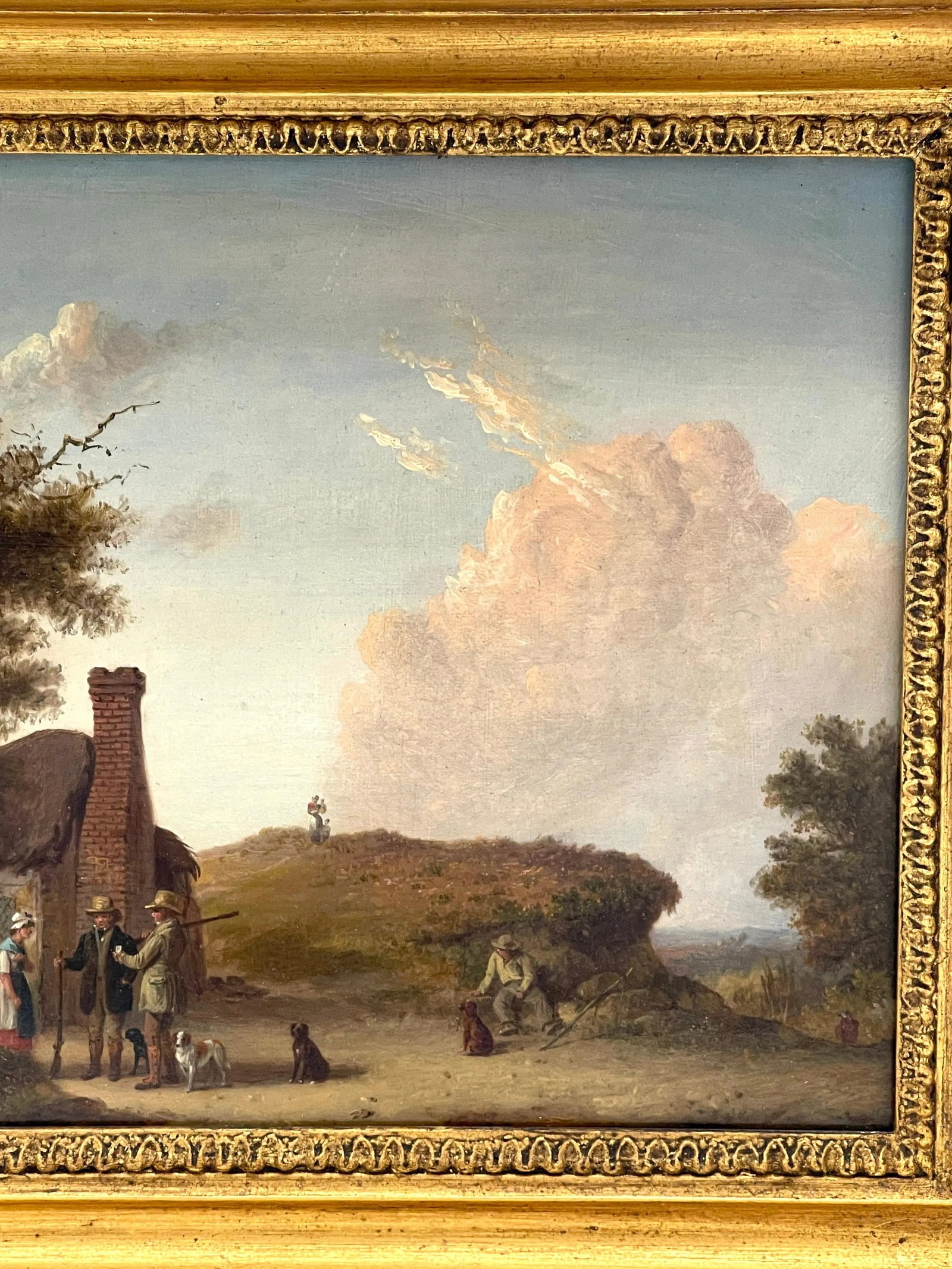 19th C English Sporting Landscape with Hunters & Dogs, by Edmund Bristow - 7
