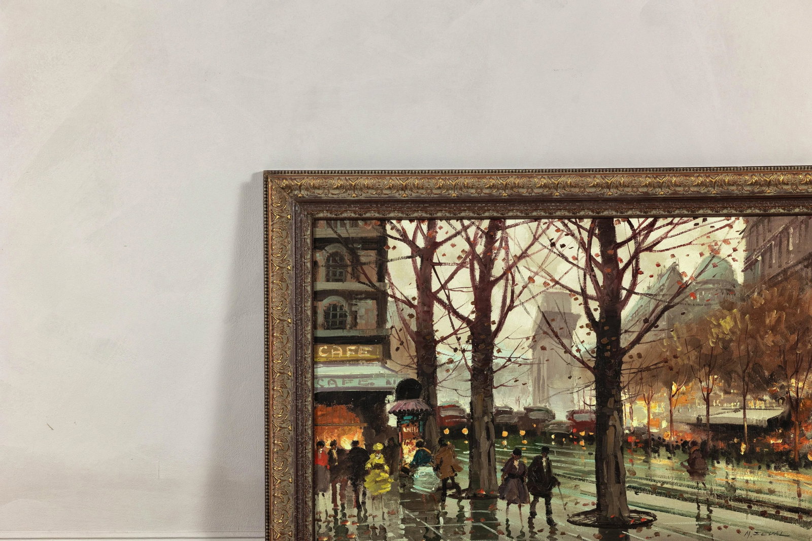 Impressionist Parisian Boulevard Scene, Oil on Canvas Painting Signed M. Serval - 7