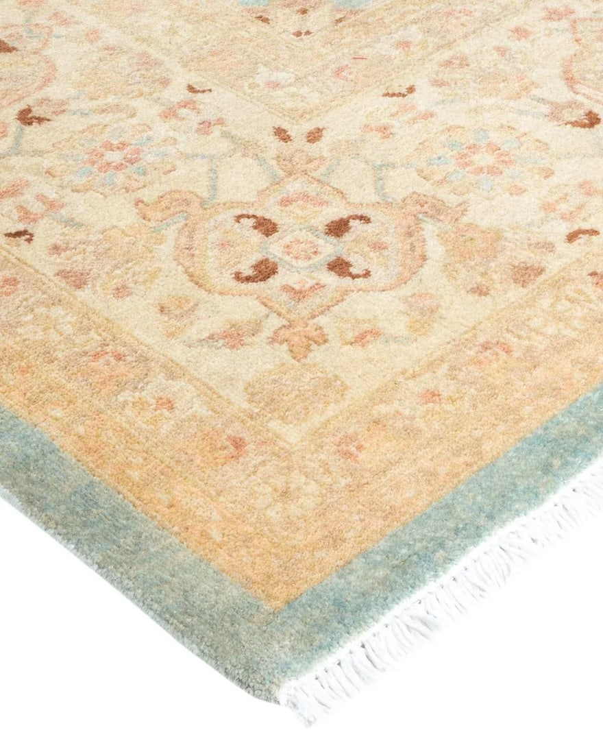 Eclectic, One-of-a-Kind Hand-Knotted Area Rug - Light Blue, 8' 0" x 10' 6" - 2