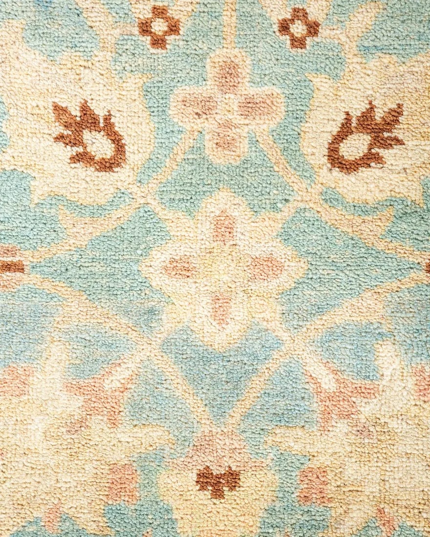 Eclectic, One-of-a-Kind Hand-Knotted Area Rug - Light Blue, 8' 0" x 10' 6" - 3