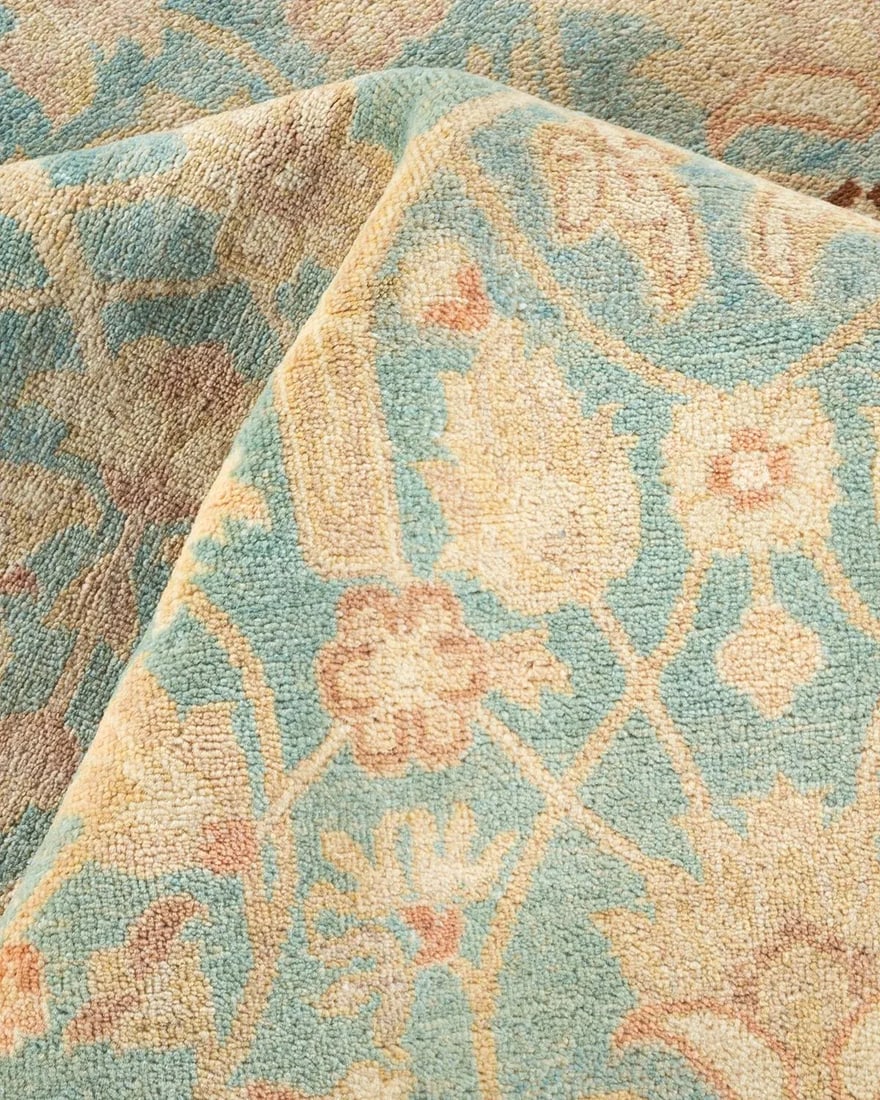 Eclectic, One-of-a-Kind Hand-Knotted Area Rug - Light Blue, 8' 0" x 10' 6" - 7