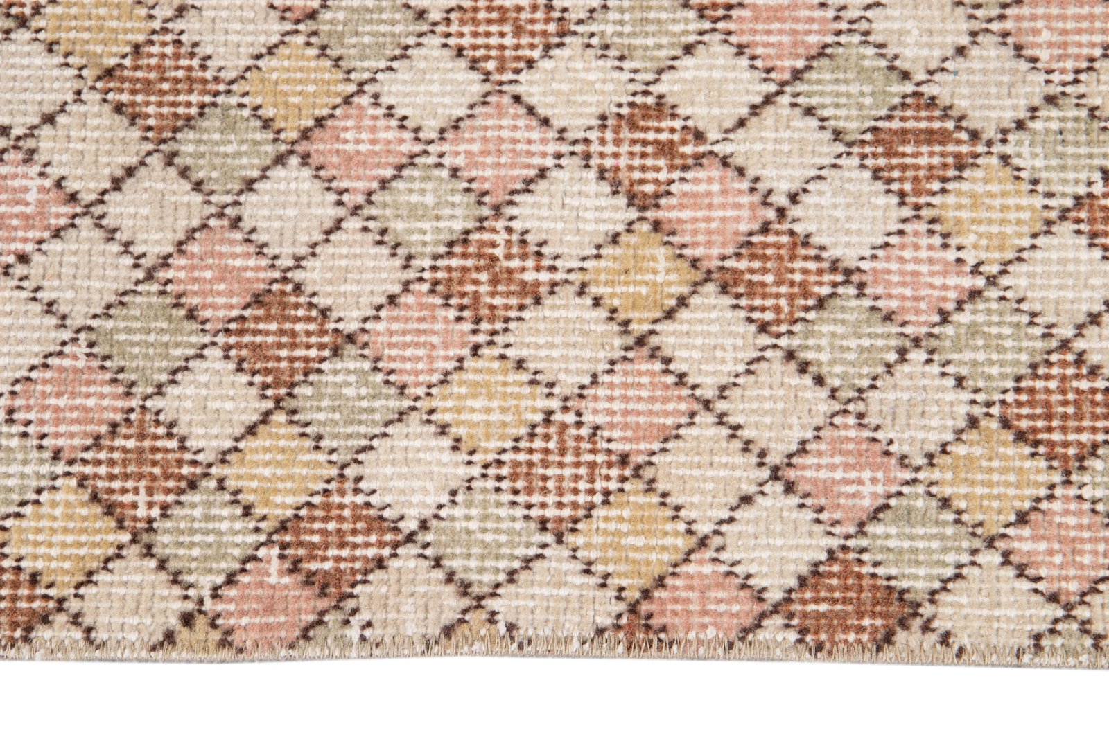 Mid-20th Century Vintage Art Deco Wool Runner 1'07" X 5". - 7