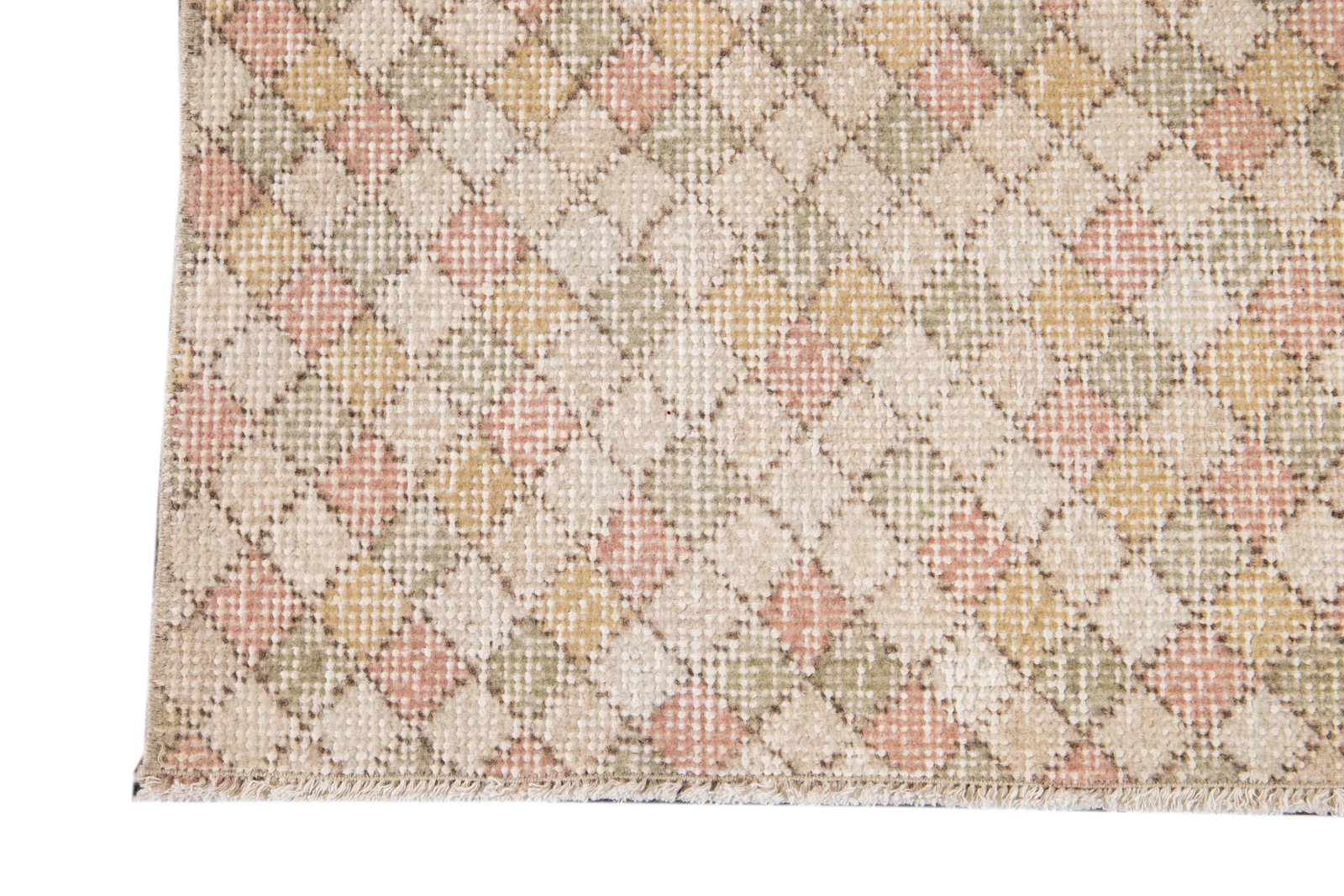 Mid-20th Century Vintage Art Deco Wool Runner 1'07" X 5". - 8