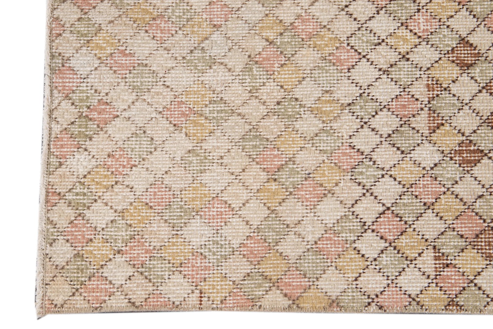 Mid-20th Century Vintage Art Deco Wool Runner 1'07" X 5". - 9