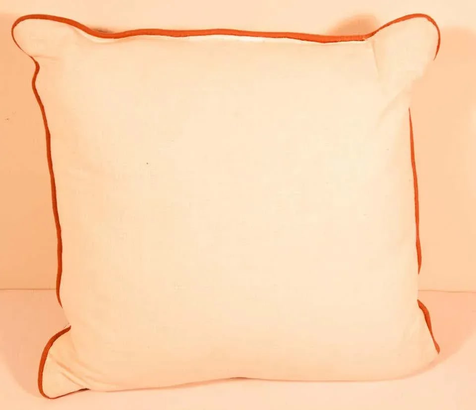 Decorative Silk Velvet Applique Throw Pillow - 2