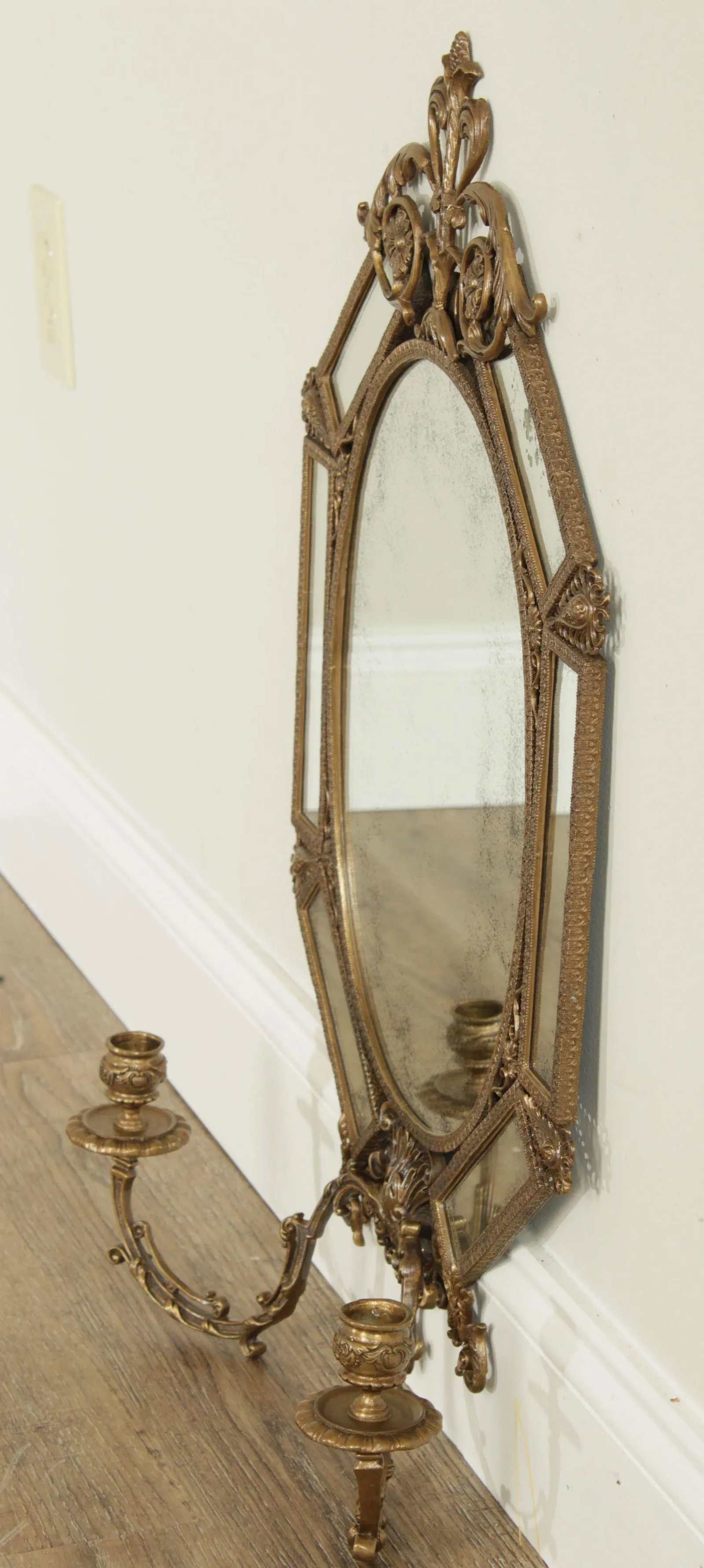 Brass Renaissance Style Girandole Mirror - 3