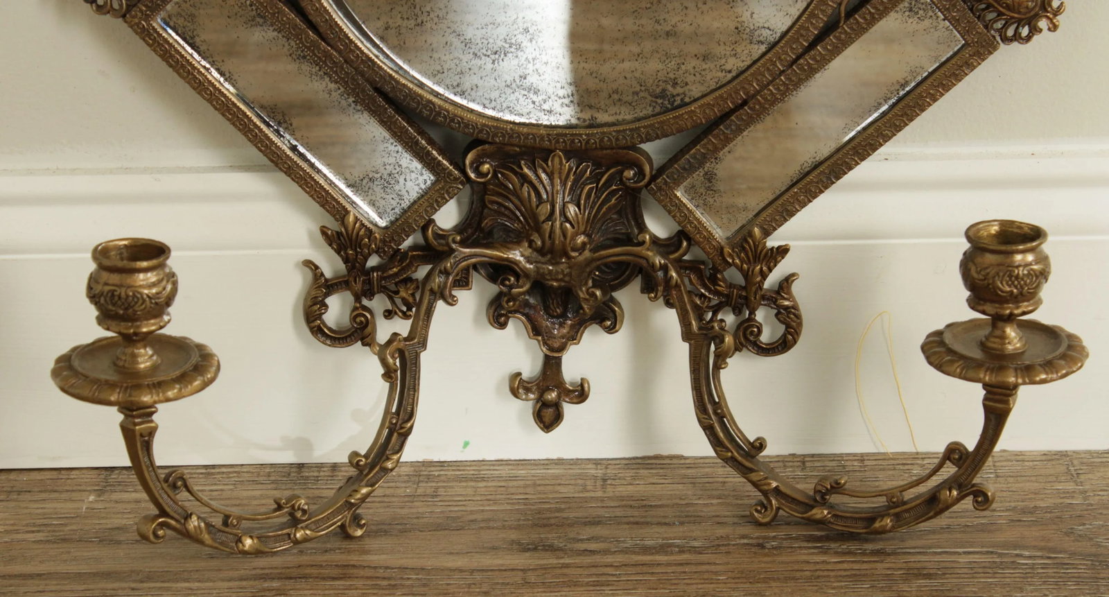 Brass Renaissance Style Girandole Mirror - 5