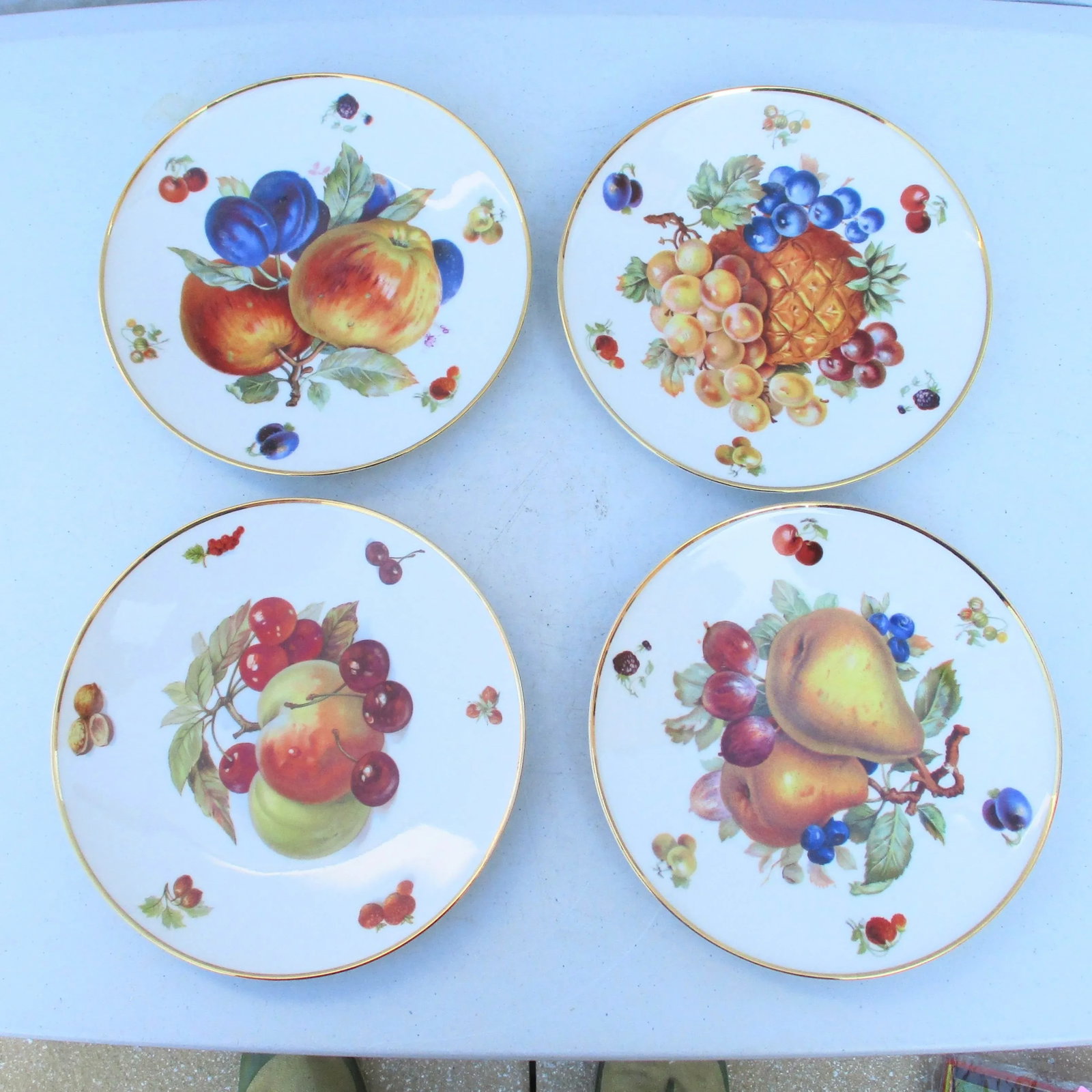 Vintage Bavarian Fruit Plates - Set of 4 - 7
