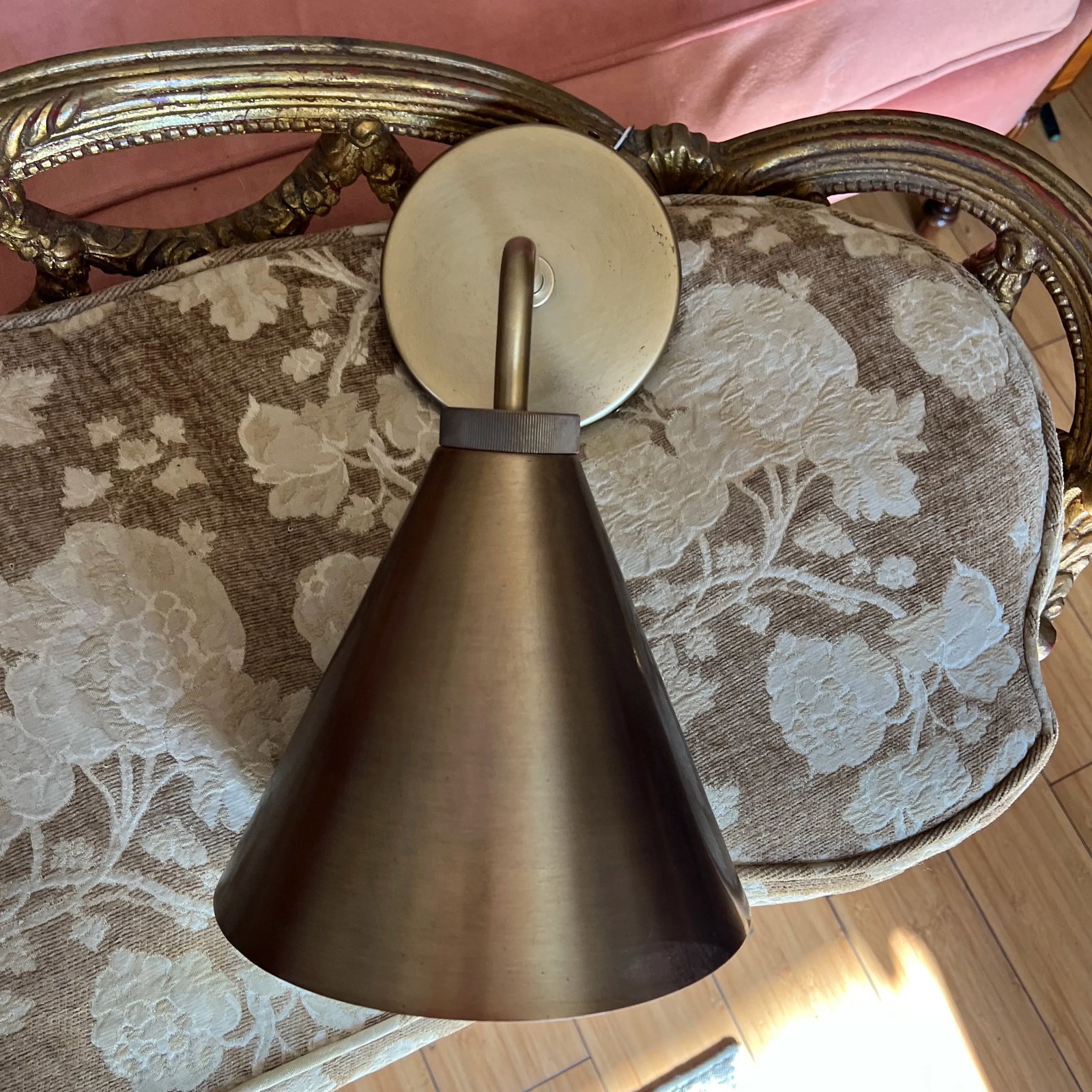 1970s Art Deco Bronze Light Fixture Sconce - 2