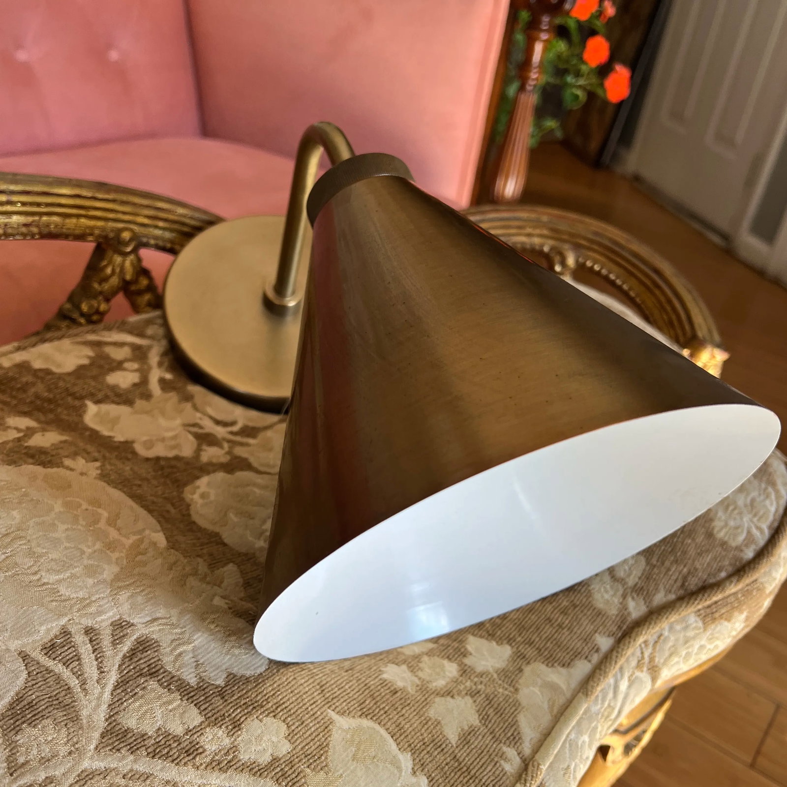 1970s Art Deco Bronze Light Fixture Sconce - 4