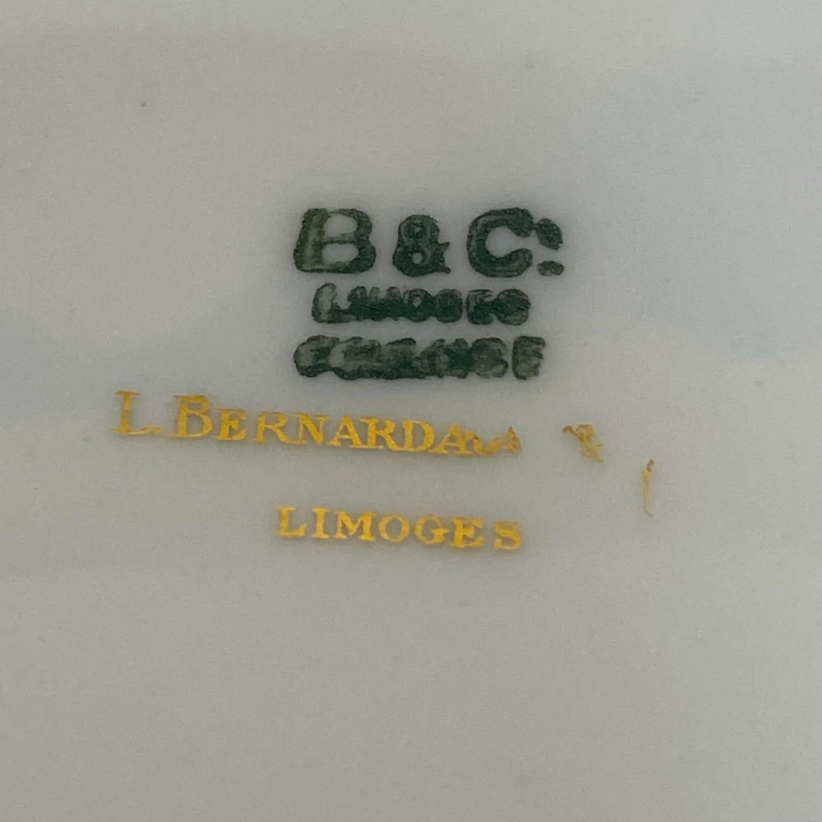 Antique Bernardaud "B&c" Limoges Greek Key & Gilt Garland Dessert Plates, 7.25" - Set of 5 (C. 1900- - 7