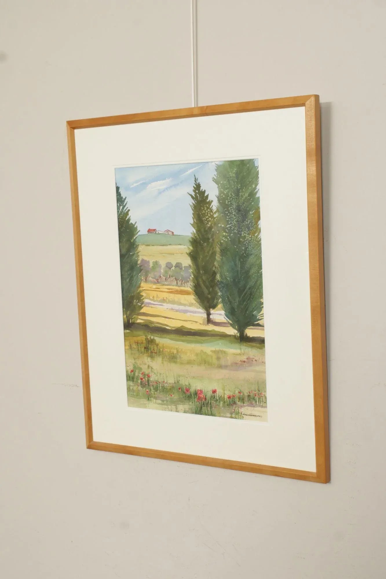 Ann M. Howes Watercolor Landscape Painting, 'Through the Cypress Trees' - 3