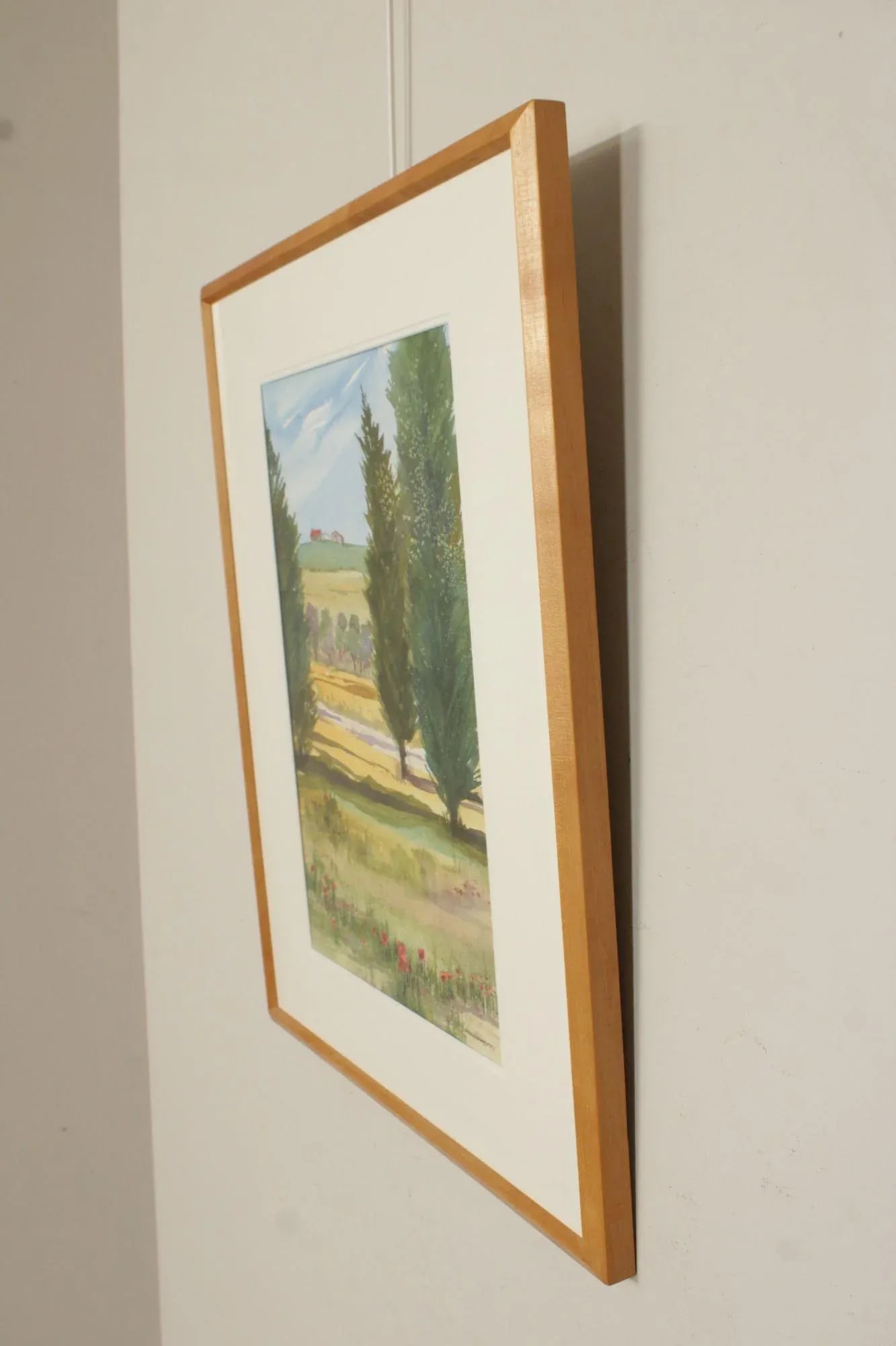 Ann M. Howes Watercolor Landscape Painting, 'Through the Cypress Trees' - 4