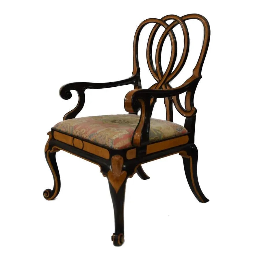 Mid 20th Century Pair of Georgina Ribbon Back Arm Chairs - 4