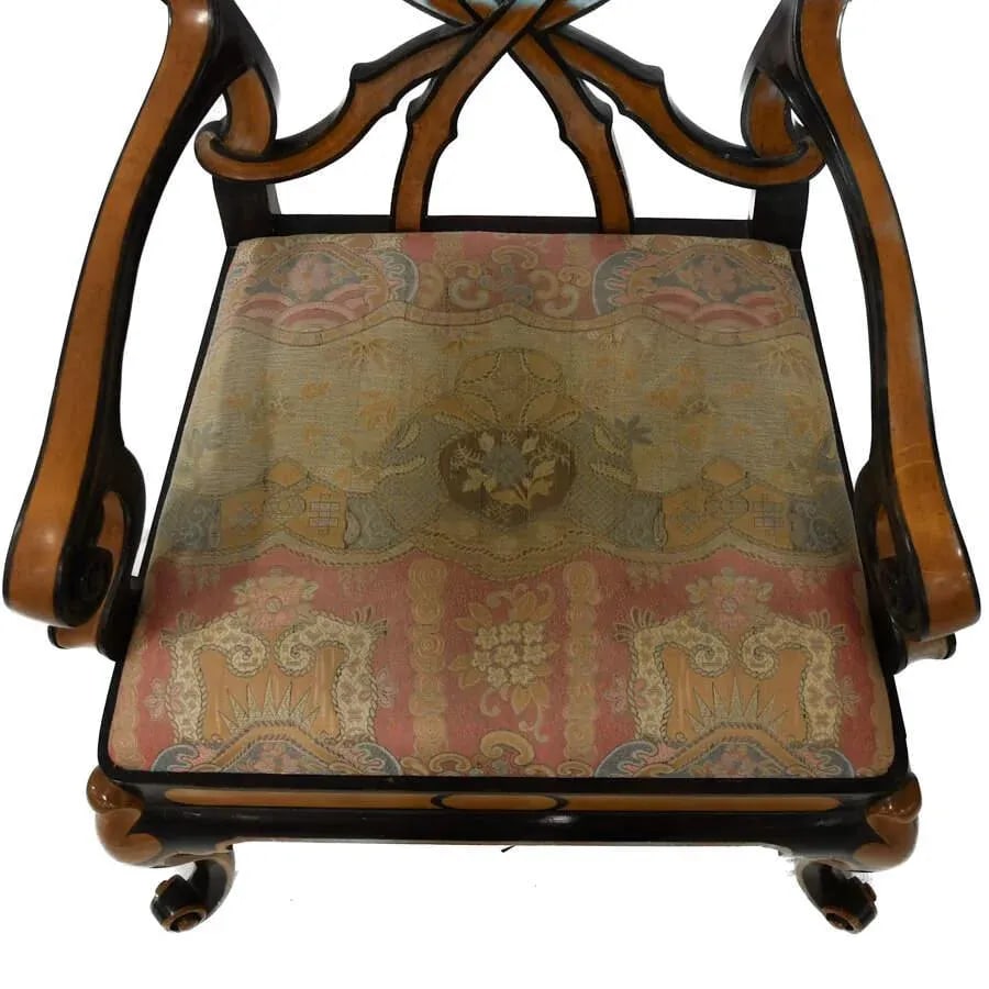 Mid 20th Century Pair of Georgina Ribbon Back Arm Chairs - 7