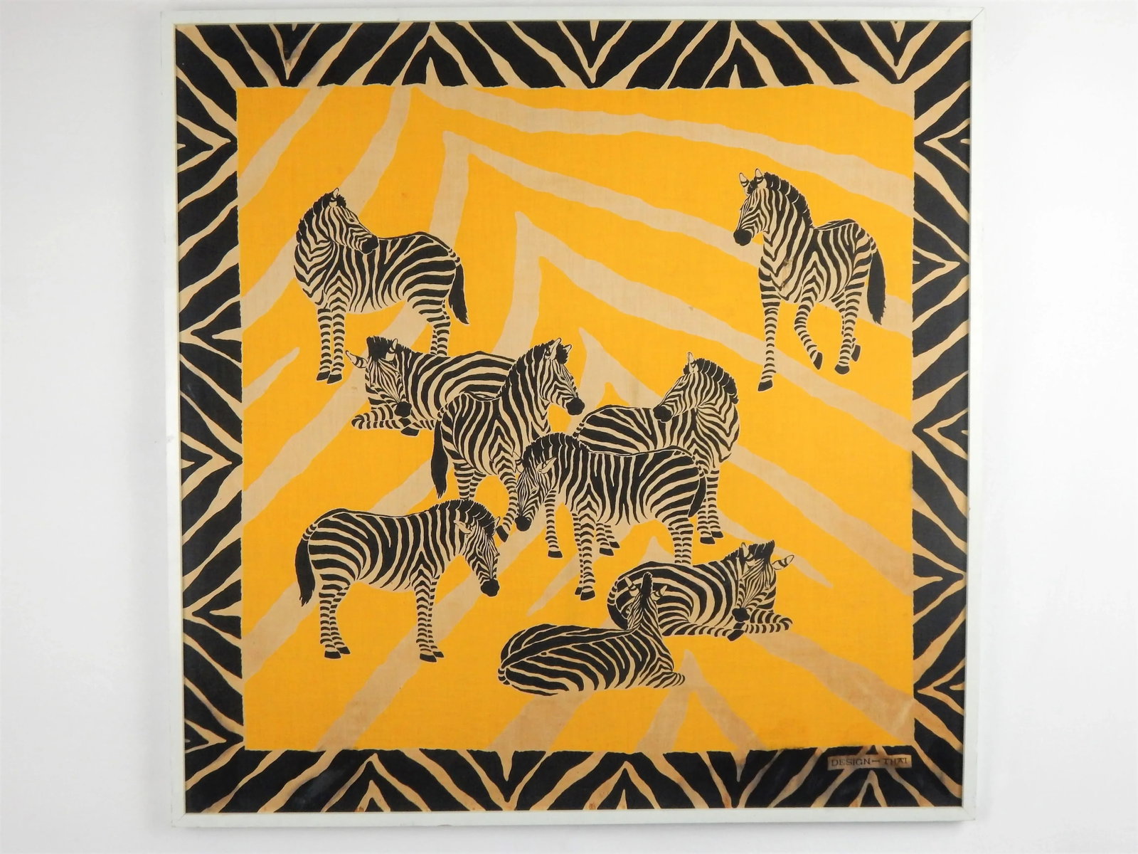 Thai Blocked Cotton Batik - Zebras, Signed - 2