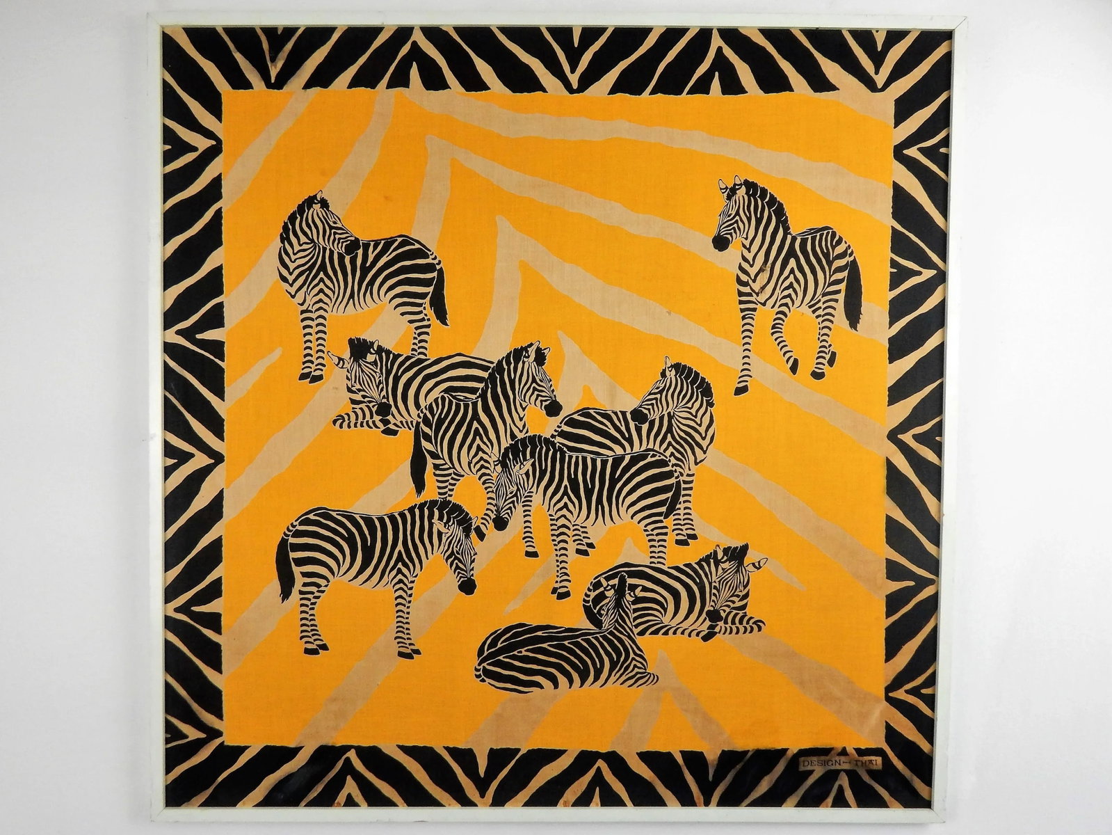 Thai Blocked Cotton Batik - Zebras, Signed - 3