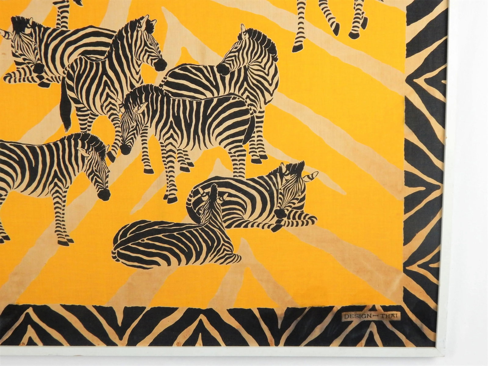 Thai Blocked Cotton Batik - Zebras, Signed - 7