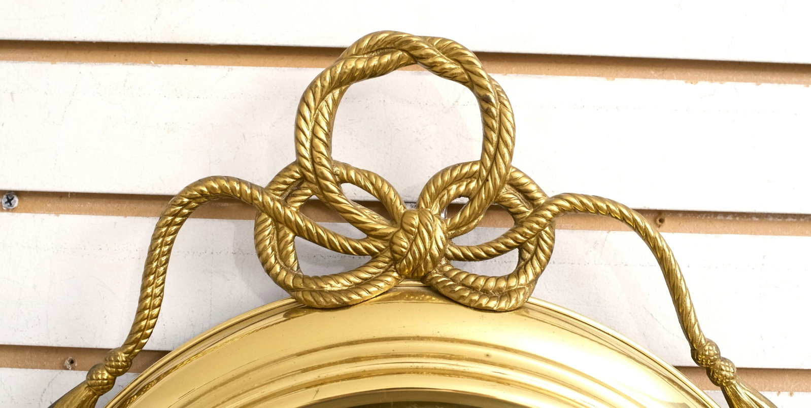 French Style Round Brass Hanging Mirror - 3
