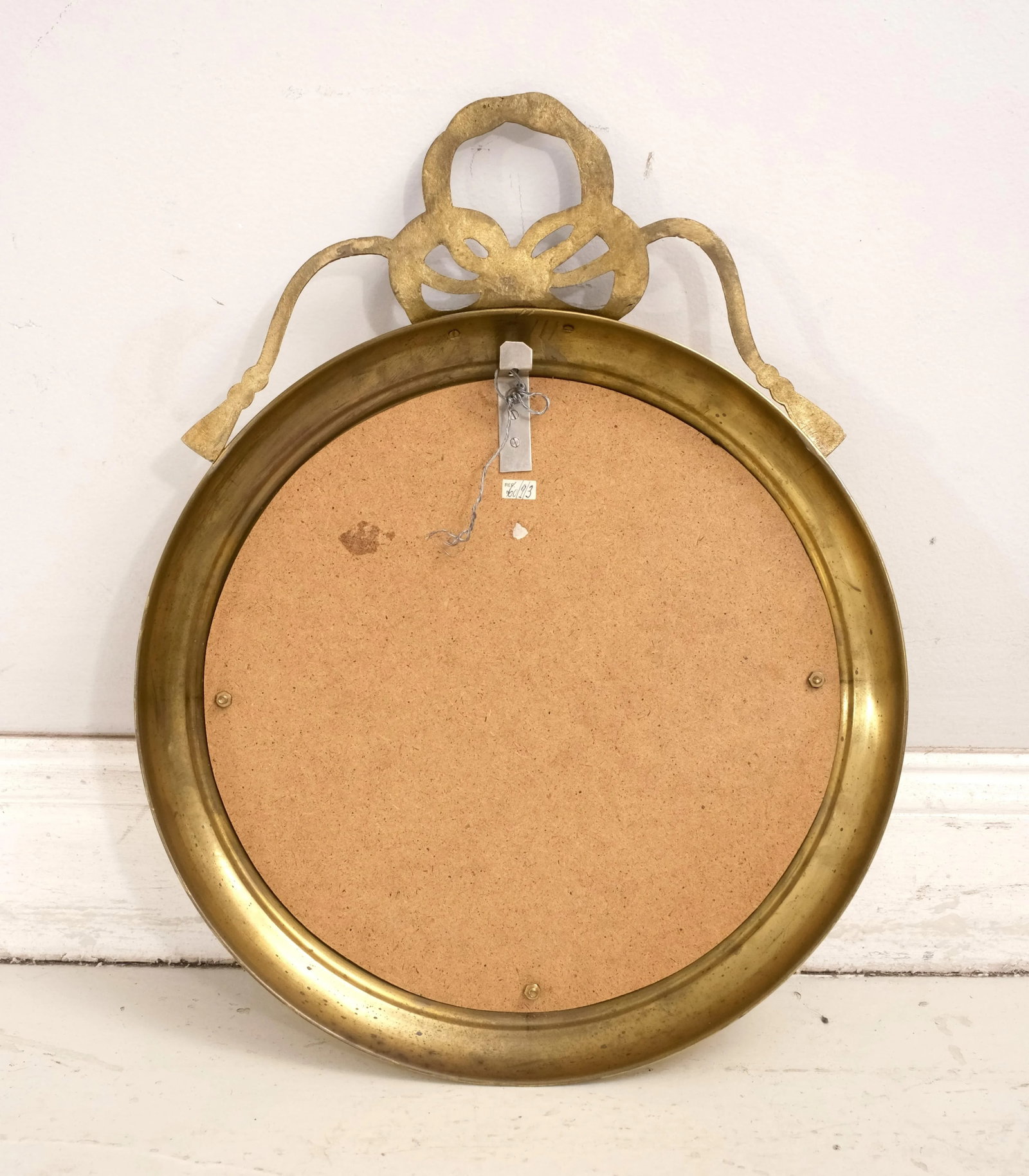 French Style Round Brass Hanging Mirror - 6