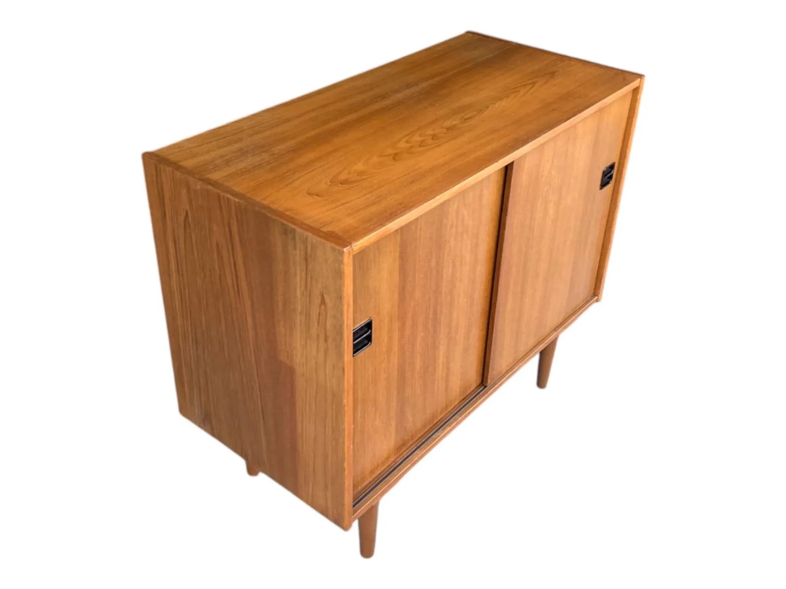 Vintage Danish Modern Teak Bar Cabinet With Sliding Doors - 4