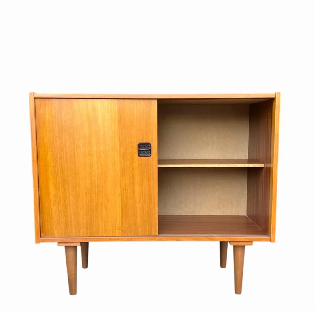 Vintage Danish Modern Teak Bar Cabinet With Sliding Doors - 7