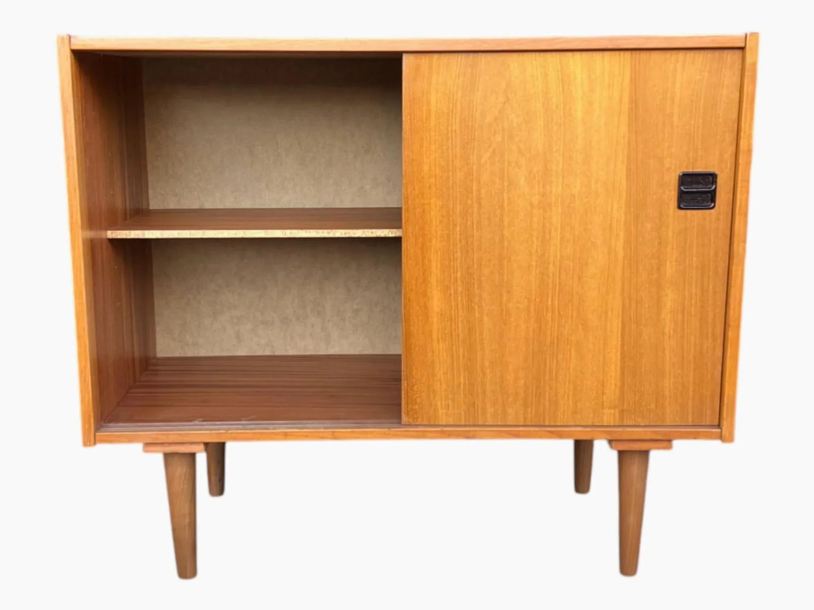 Vintage Danish Modern Teak Bar Cabinet With Sliding Doors - 8