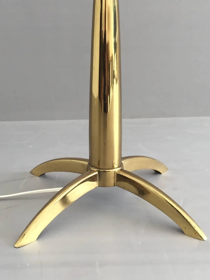 Brass and Acrylic Floor Lamp End Table - 3