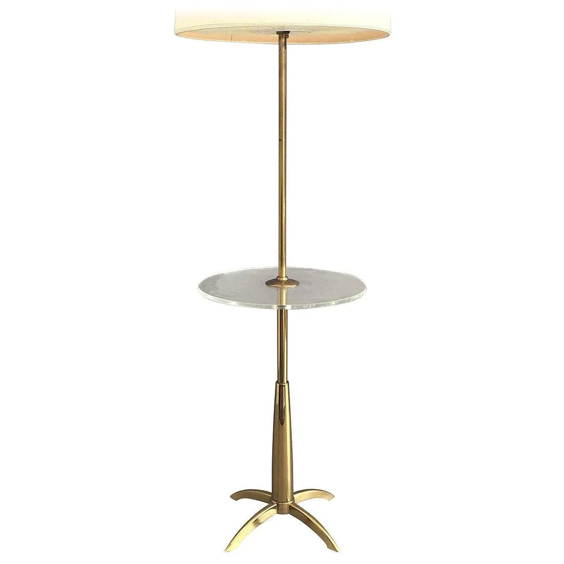 Brass and Acrylic Floor Lamp End Table - 7