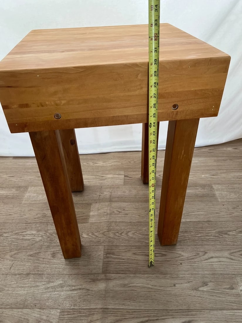 Vintage Butchers Block Carving Cutting Board Kitchen Slab Table Space Saver - 7