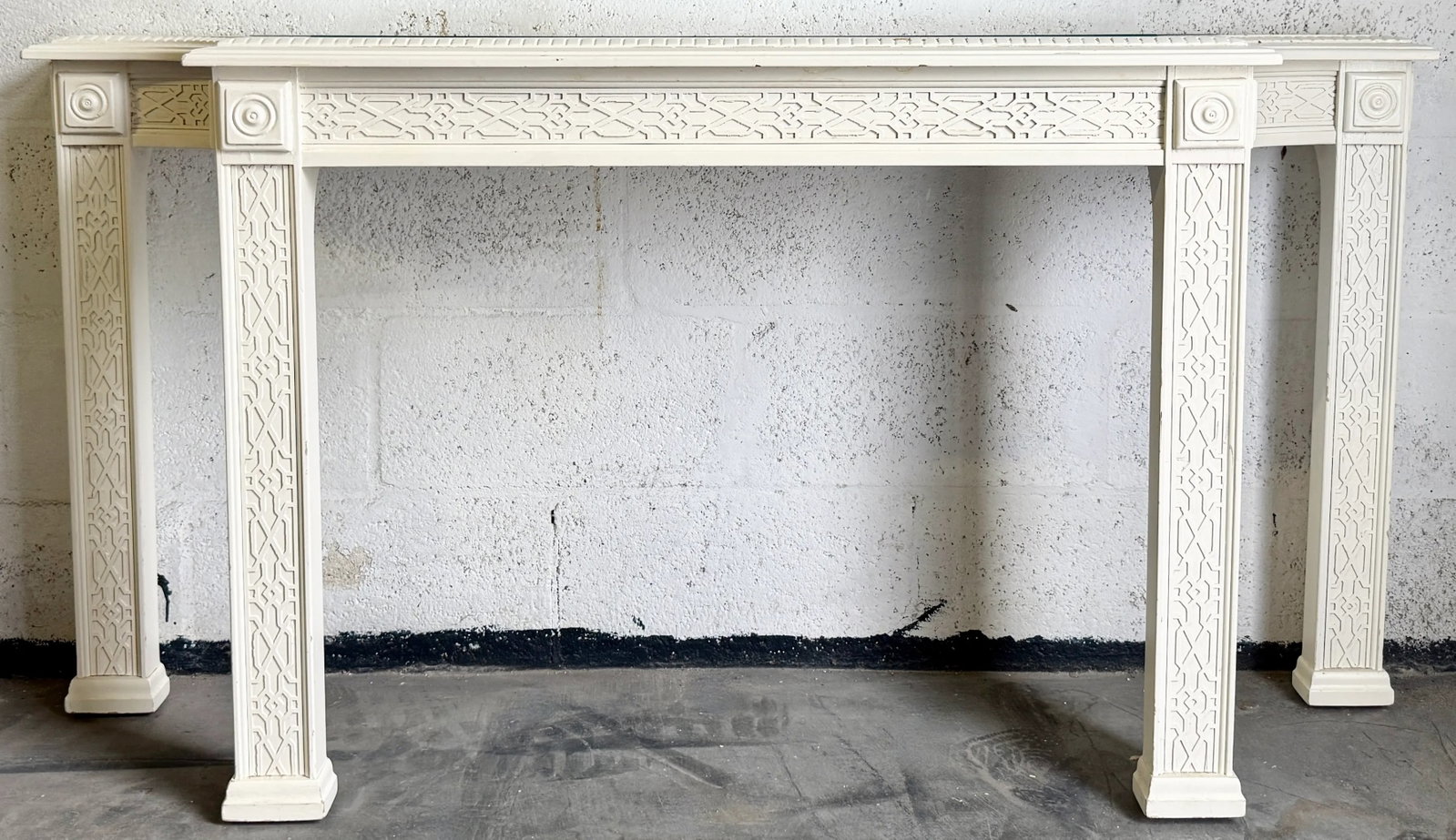 Chinoiserie Chic Solid Wood Console Table With Mirror Top - 2