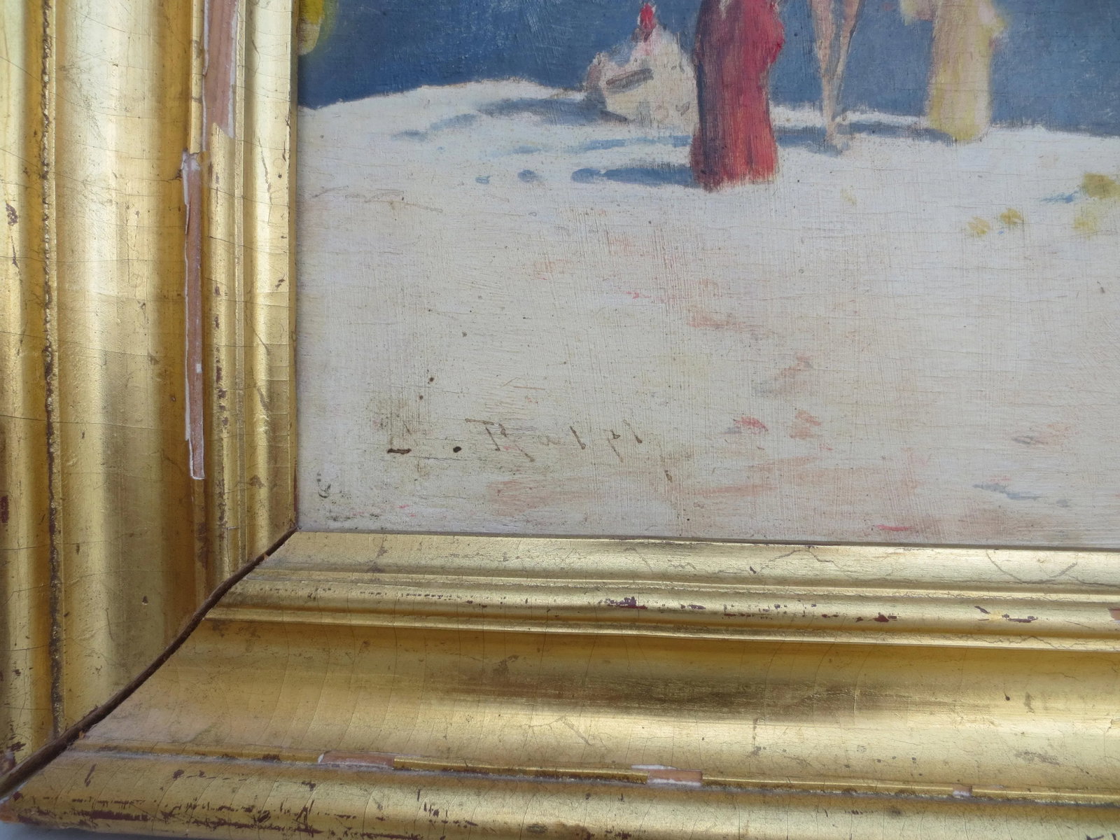 John Ralph Egyptian Scene on Panel Circa 1910 - 3