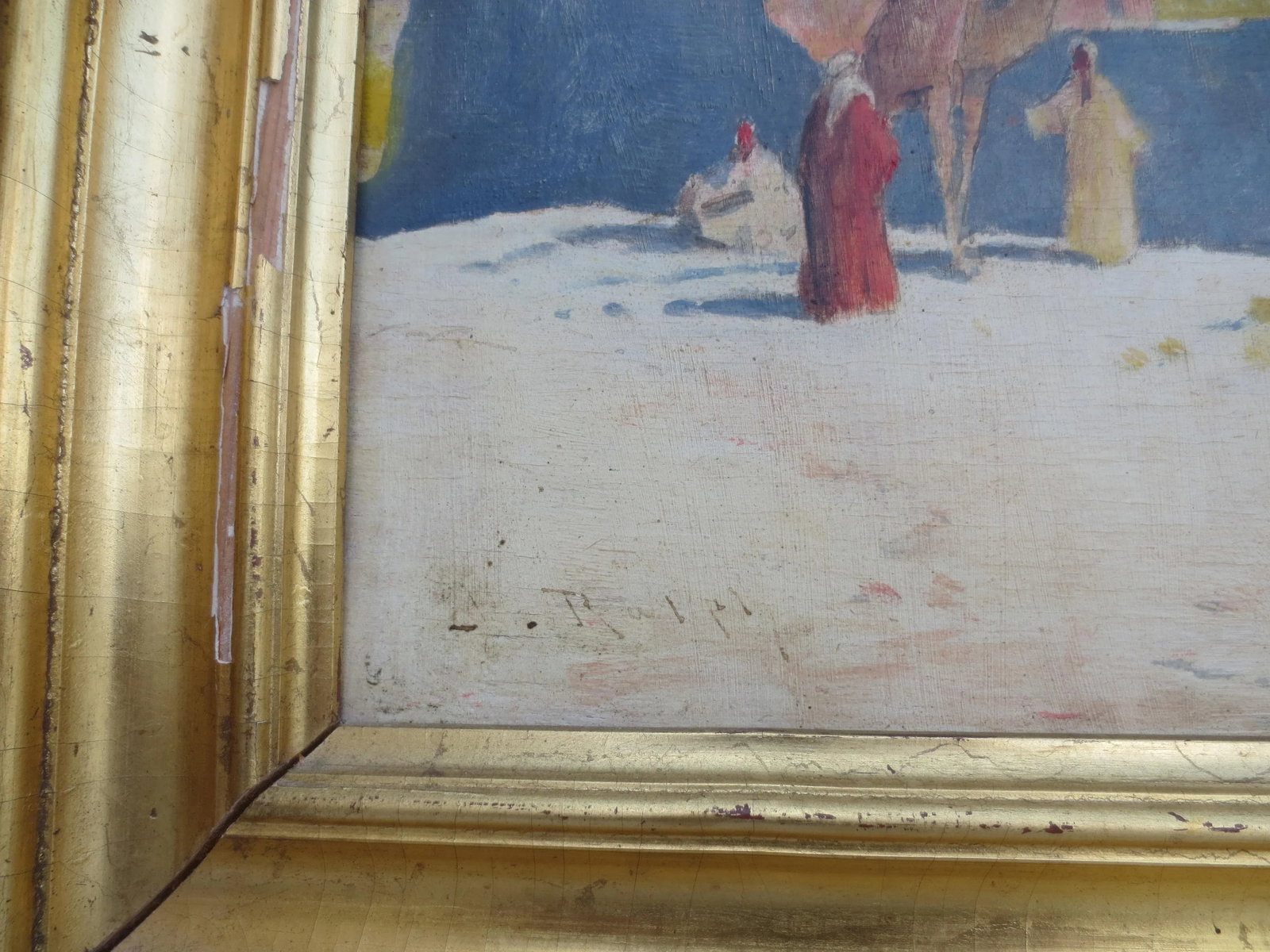 John Ralph Egyptian Scene on Panel Circa 1910 - 4