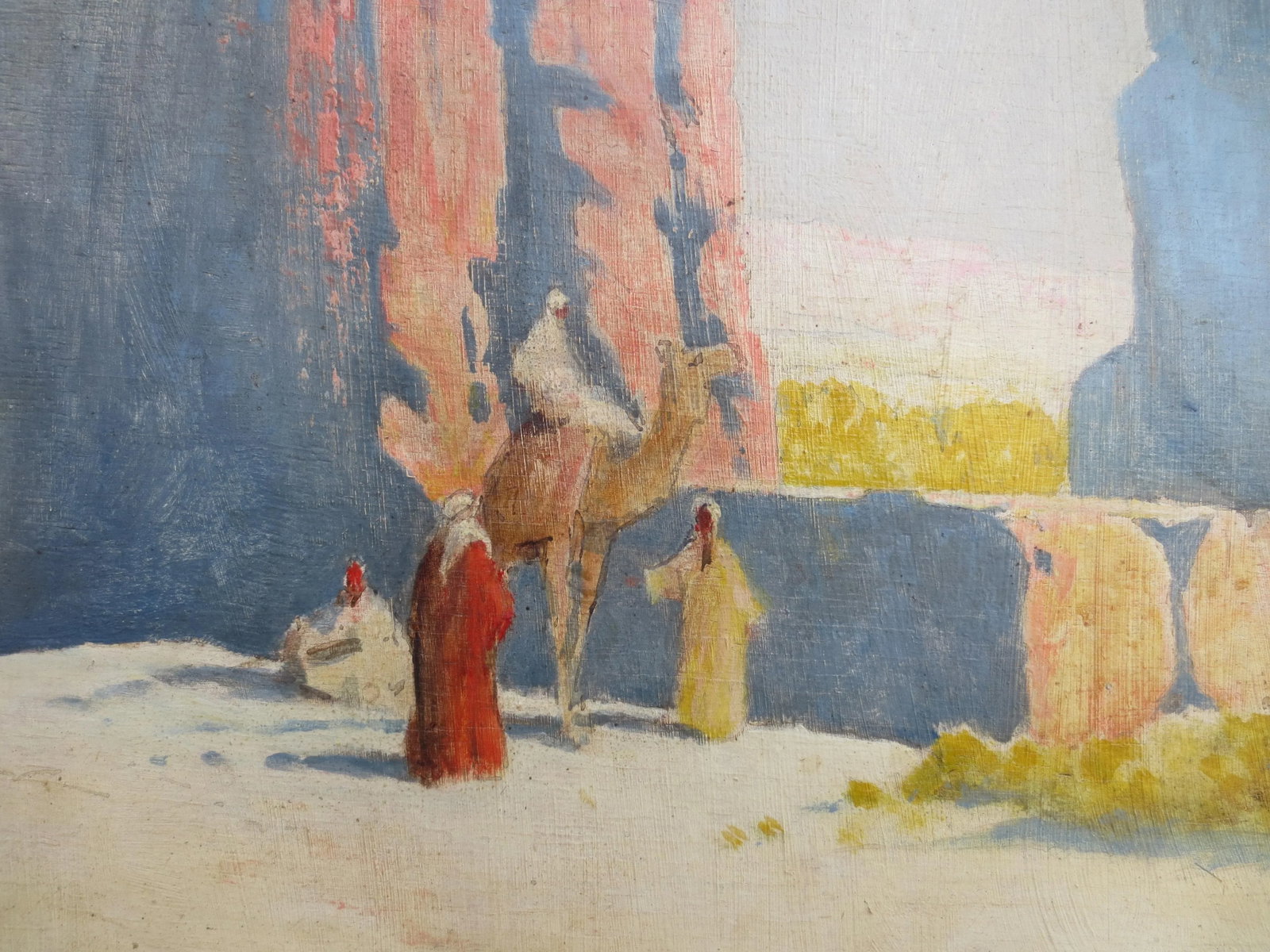 John Ralph Egyptian Scene on Panel Circa 1910 - 9
