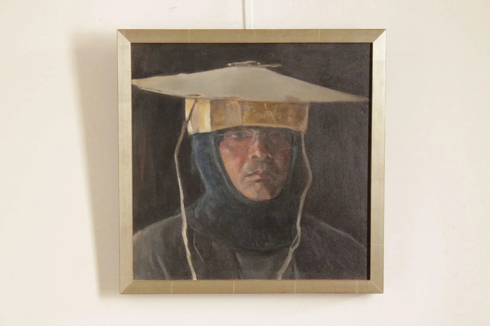 Qimin Liu Contemporary Oil Painting Portrait, 'Man with Odd Hat' - 2