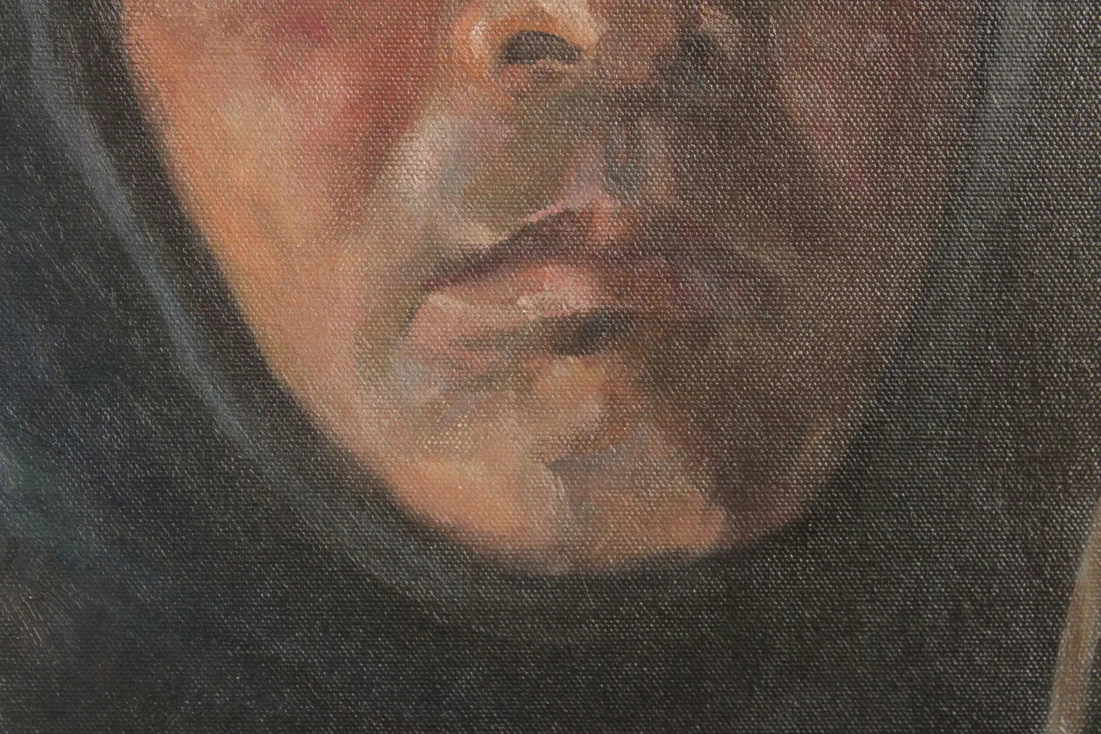 Qimin Liu Contemporary Oil Painting Portrait, 'Man with Odd Hat' - 7