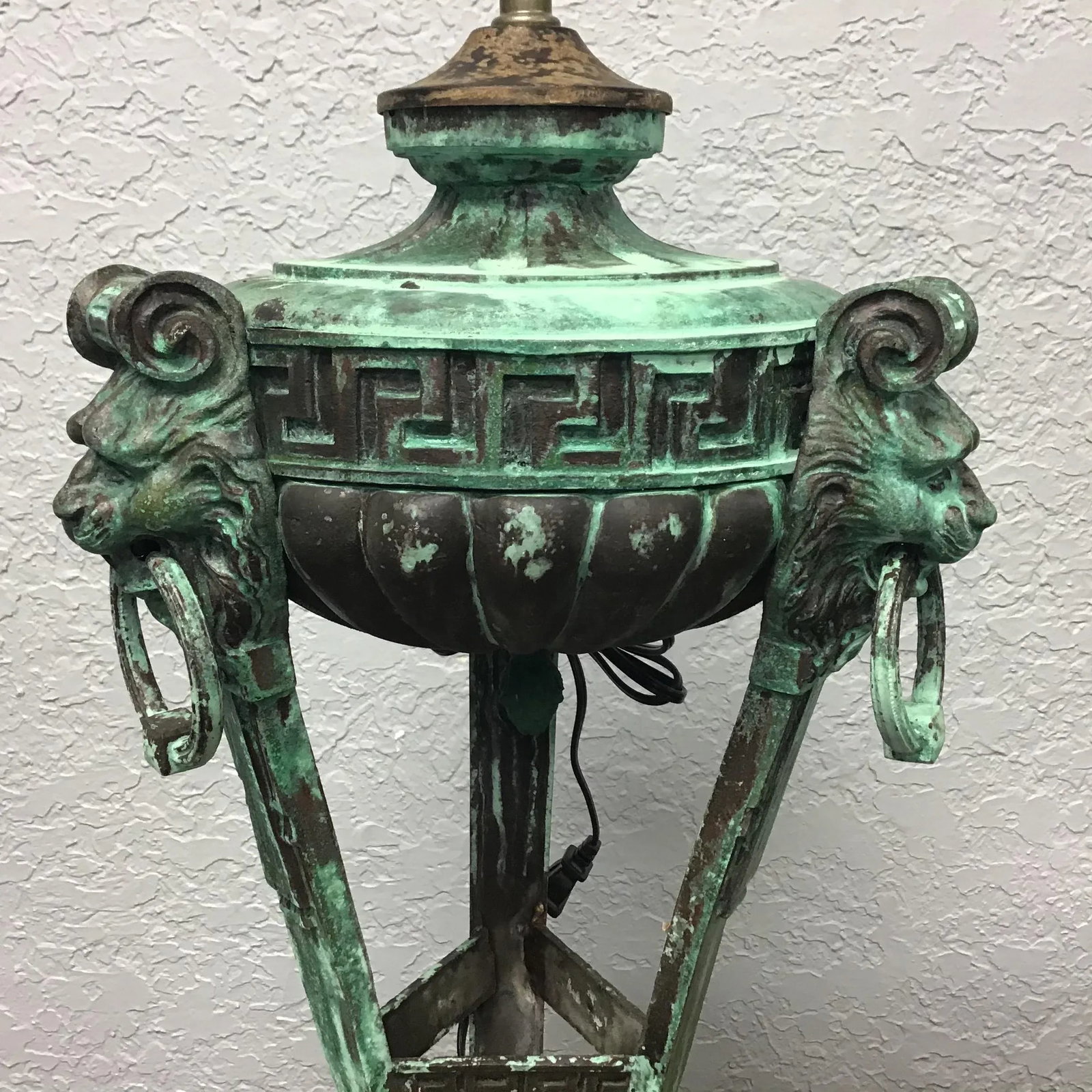 Large Italian Style Patinated Metal Lamp - 3