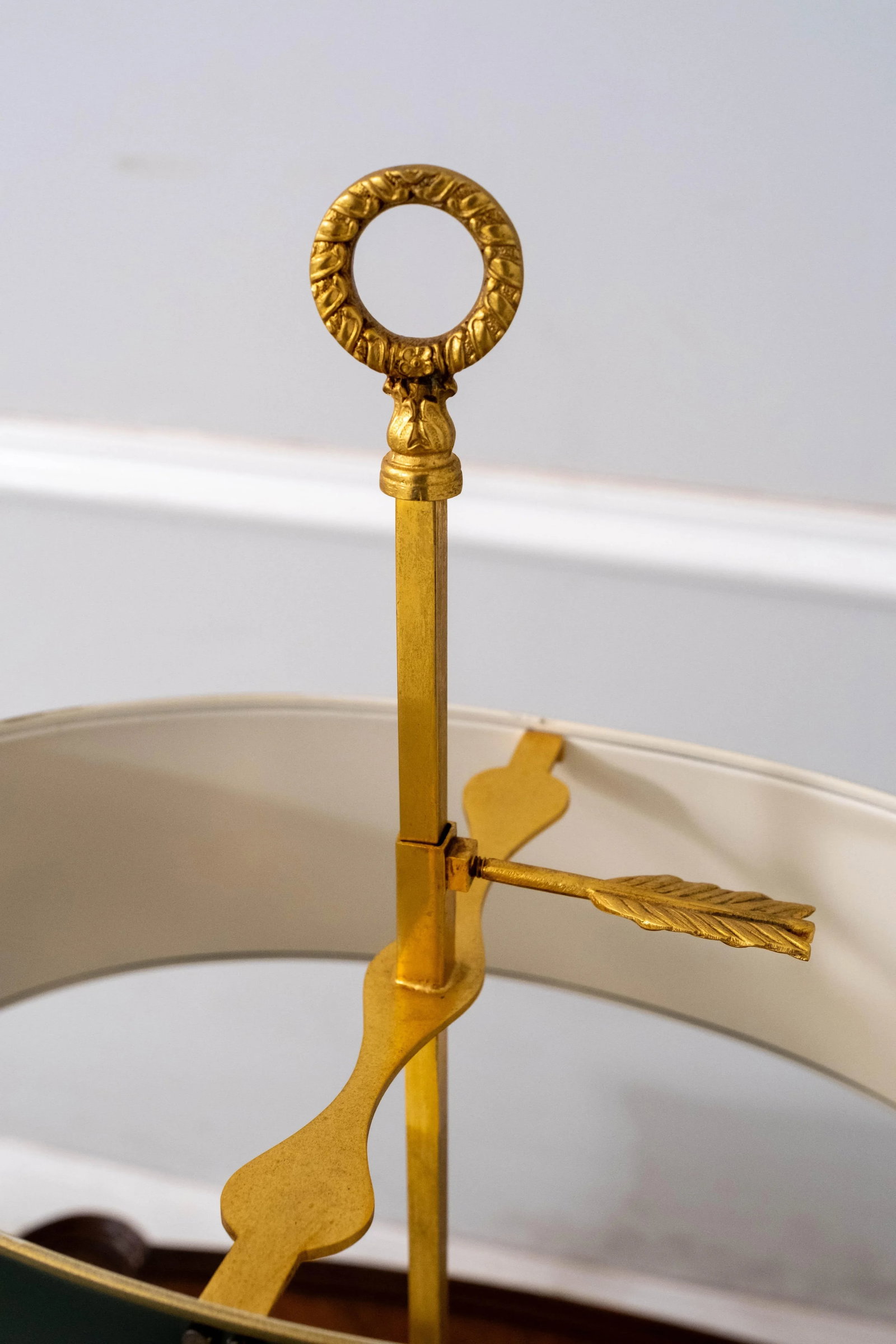 Regency Style Brass Bouillottee Tole Metal Lamp - 5