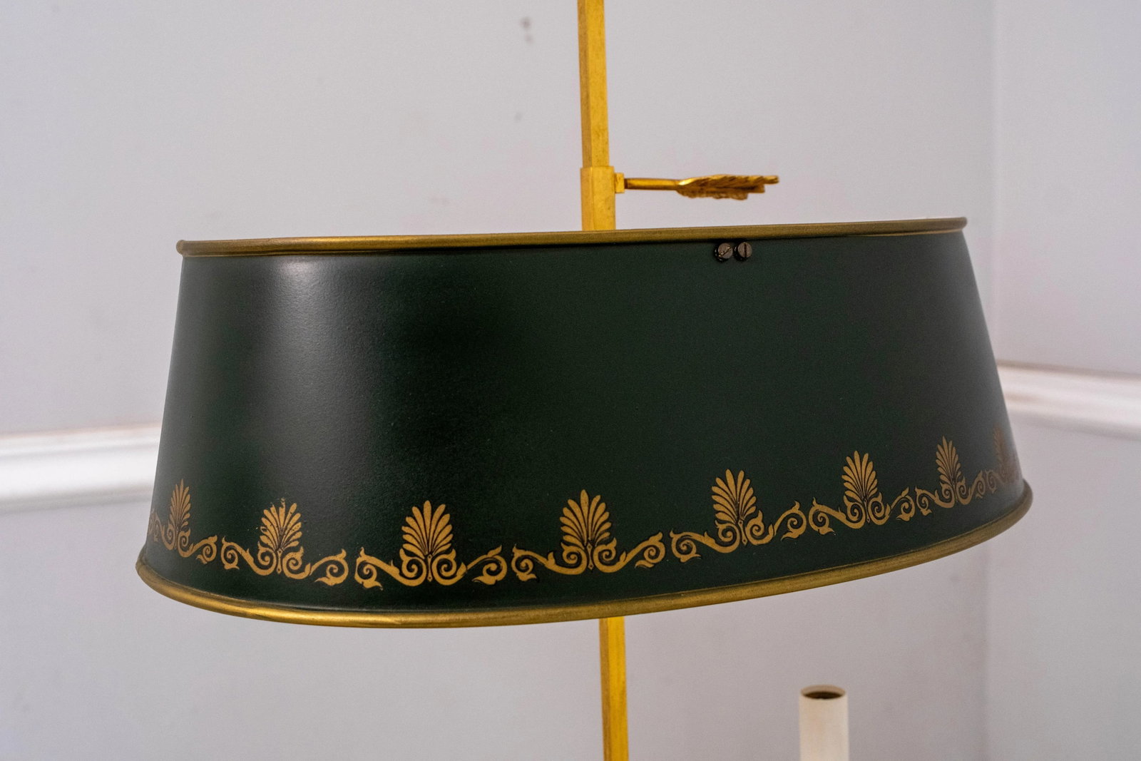 Regency Style Brass Bouillottee Tole Metal Lamp - 6