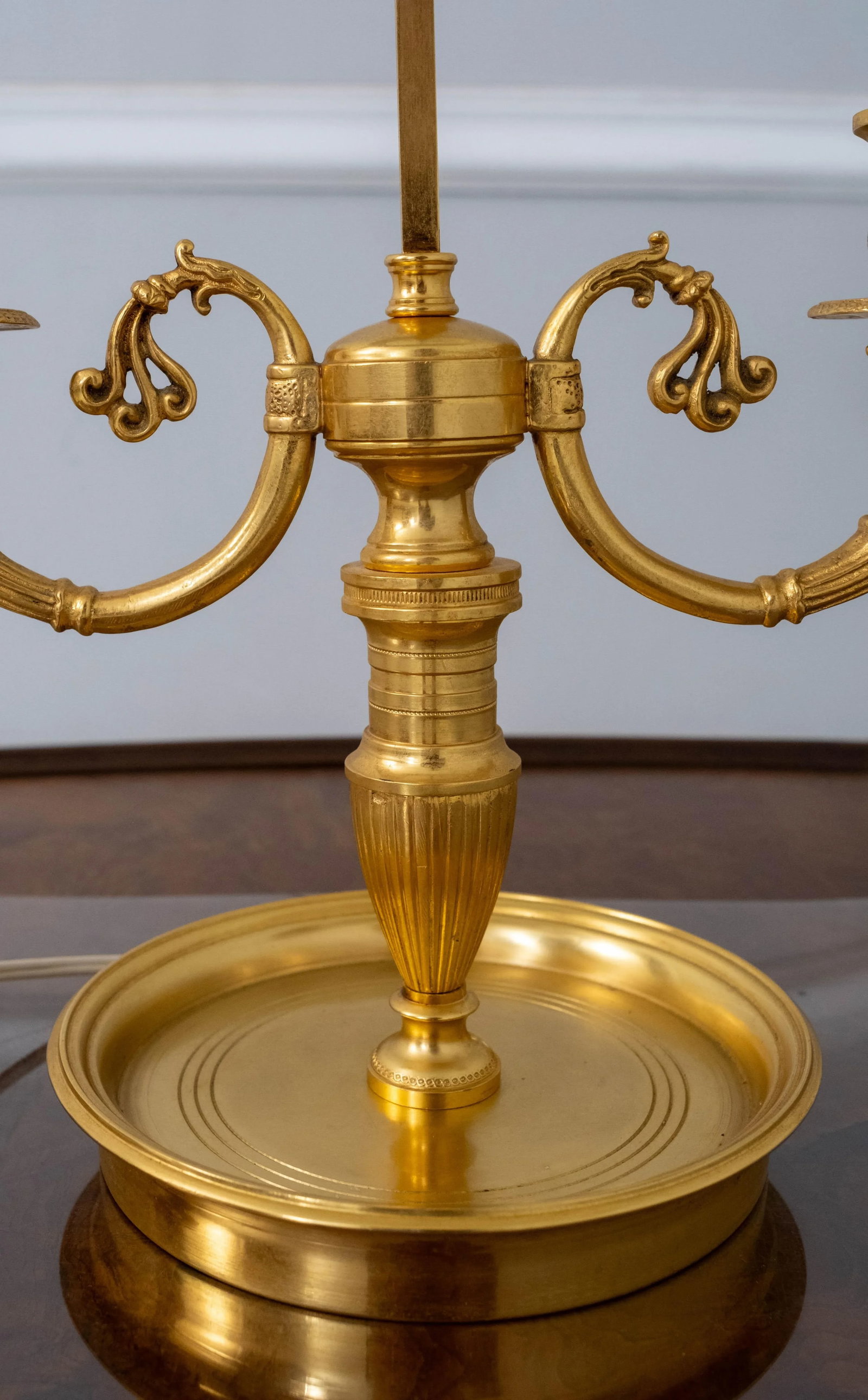 Regency Style Brass Bouillottee Tole Metal Lamp - 7