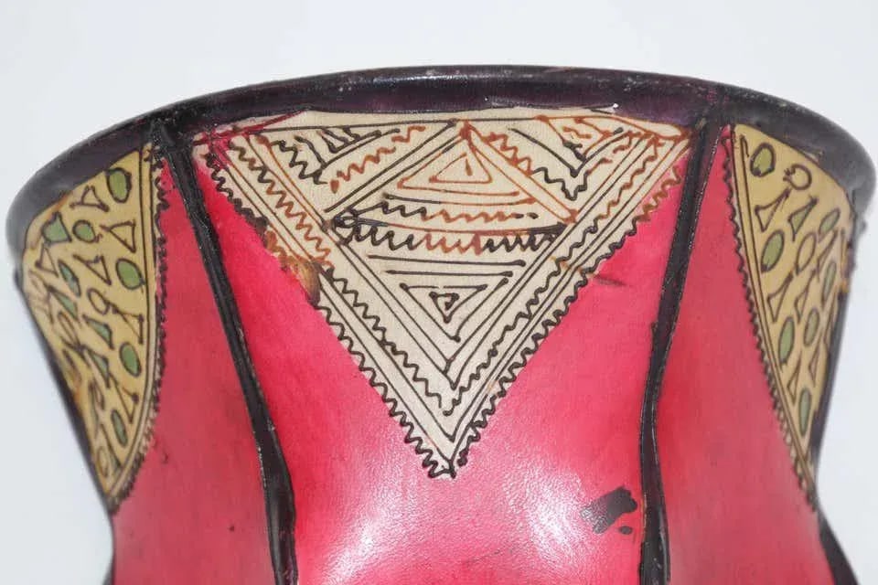 Pair of Parchment Moroccan African Art Wall Curved Sconce - 5